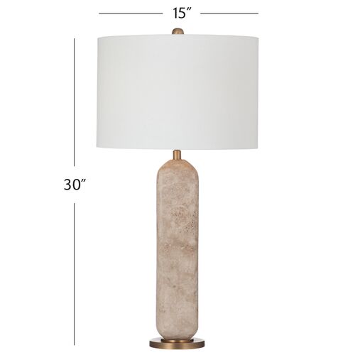 Bexley Travertine Table Lamp, Beige 4 Bexley Travertine Table Lamp, Beige