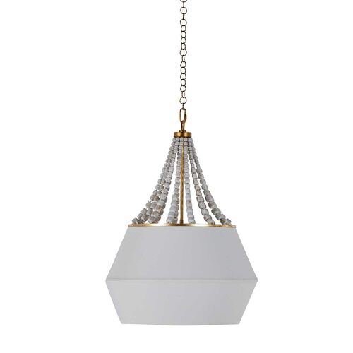 Soma Pendant, Antique Gold/White 1 Soma Pendant, Antique Gold/White