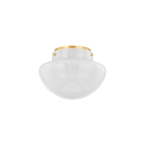 Saanvi Glass Flush Mount, White/Aged Brass 1 Saanvi Glass Flush Mount, White/Aged Brass