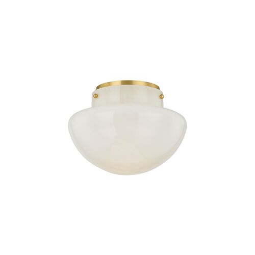 Saanvi Glass Flush Mount, White/Aged Brass 4 Saanvi Glass Flush Mount, White/Aged Brass