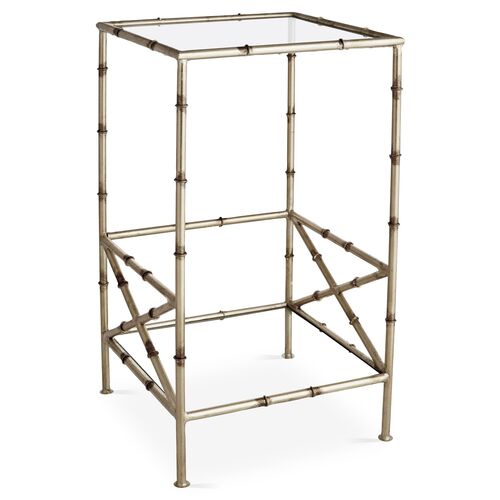 Kirklees Bamboo Side Table, Silver 1 Kirklees Bamboo Side Table, Silver