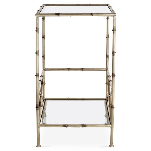 Kirklees Bamboo Side Table, Silver 3 Kirklees Bamboo Side Table, Silver