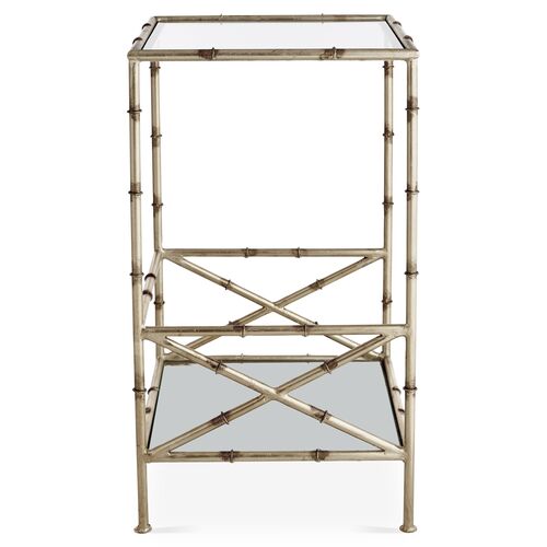 Kirklees Bamboo Side Table, Silver 4 Kirklees Bamboo Side Table, Silver