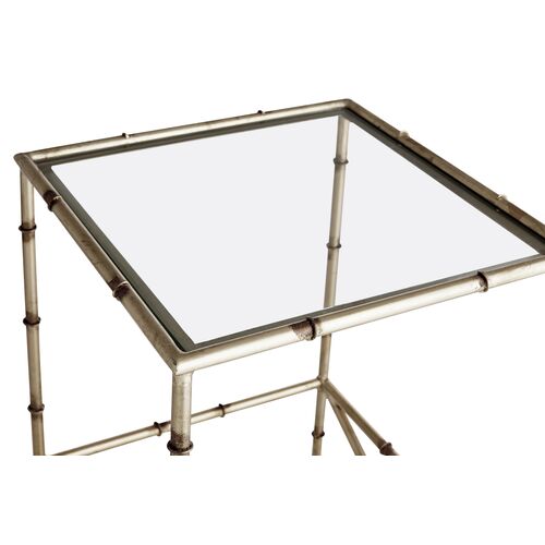 Kirklees Bamboo Side Table, Silver 6 Kirklees Bamboo Side Table, Silver