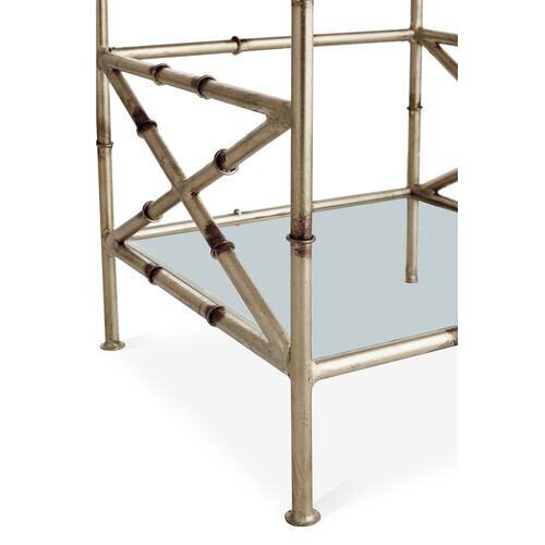 Kirklees Bamboo Side Table, Silver 9 Kirklees Bamboo Side Table, Silver