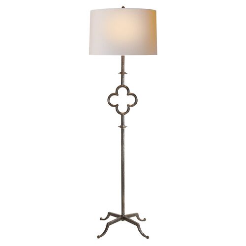 Quatrefoil Floor Lamp, Aged Iron 1 Quatrefoil Floor Lamp, Aged Iron
