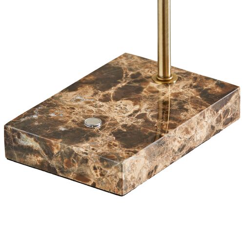 Aiden LED Desk Lamp, Antique Brass/Brown Marble 4 Aiden LED Desk Lamp, Antique Brass/Brown Marble