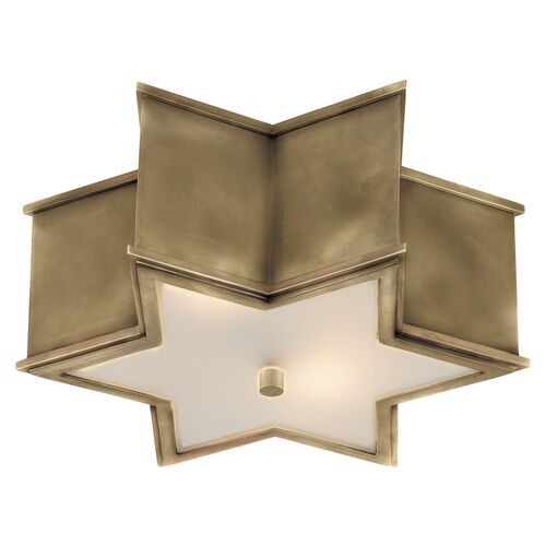 Sophia Flush Mount, Natural Brass