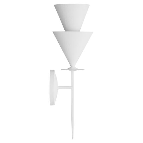 Cornet Large Wall Sconce, Cast Plaster 2 Cornet Large Wall Sconce, Cast Plaster