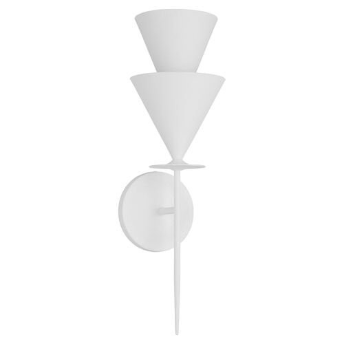 Cornet Large Wall Sconce, Cast Plaster 3 Cornet Large Wall Sconce, Cast Plaster