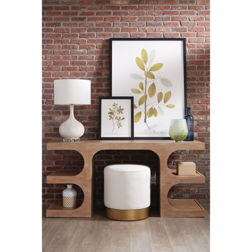 Kiki Rift Cut Oak Console Table/Desk, Driftwood 2 Kiki Rift Cut Oak Console Table/Desk, Driftwood