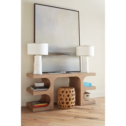 Kiki Rift Cut Oak Console Table/Desk, Driftwood 3 Kiki Rift Cut Oak Console Table/Desk, Driftwood