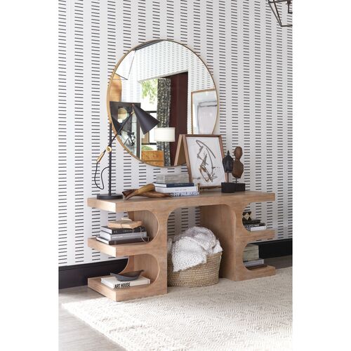 Kiki Rift Cut Oak Console Table/Desk, Driftwood 4 Kiki Rift Cut Oak Console Table/Desk, Driftwood
