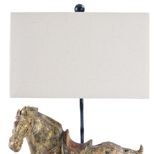 S/2 Dynasty Horse Lamps, Distressed 3 S/2 Dynasty Horse Lamps, Distressed