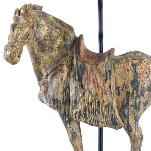 S/2 Dynasty Horse Lamps, Distressed 5 S/2 Dynasty Horse Lamps, Distressed