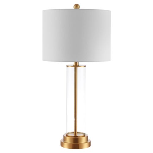 Olivia Glass Table Lamp, White/Gold 1 Olivia Glass Table Lamp, White/Gold
