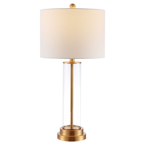 Olivia Glass Table Lamp, White/Gold 2 Olivia Glass Table Lamp, White/Gold