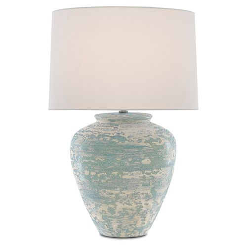 Mimi Table Lamp, Aqua/Cream 1 Mimi Table Lamp, Aqua/Cream