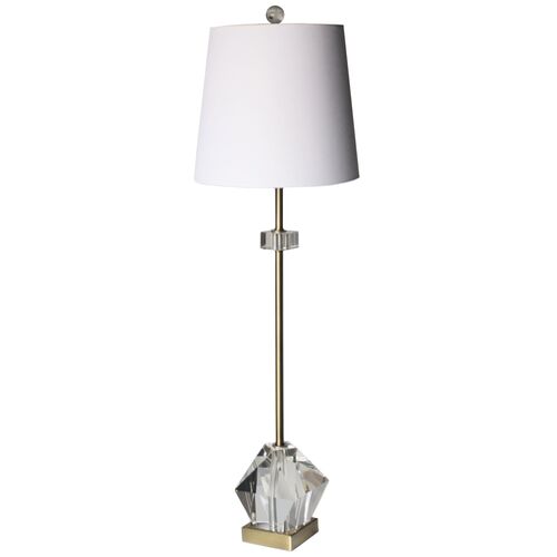 Hailey Crystal Table/Buffet Lamp, Clear/Gold 5 Hailey Crystal Table/Buffet Lamp, Clear/Gold