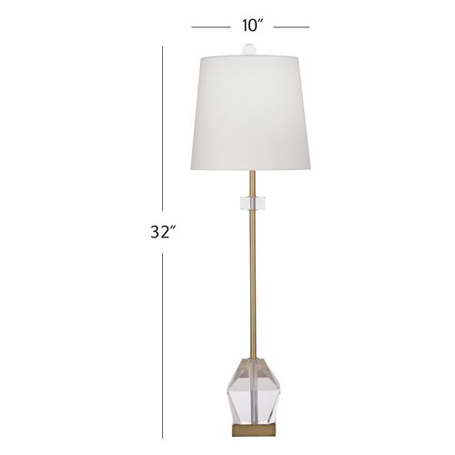 Hailey Crystal Table/Buffet Lamp, Clear/Gold 6 Hailey Crystal Table/Buffet Lamp, Clear/Gold