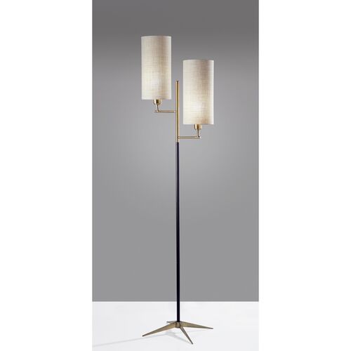 Orion Floor Lamp, Black/Antique Brass 2 Orion Floor Lamp, Black/Antique Brass