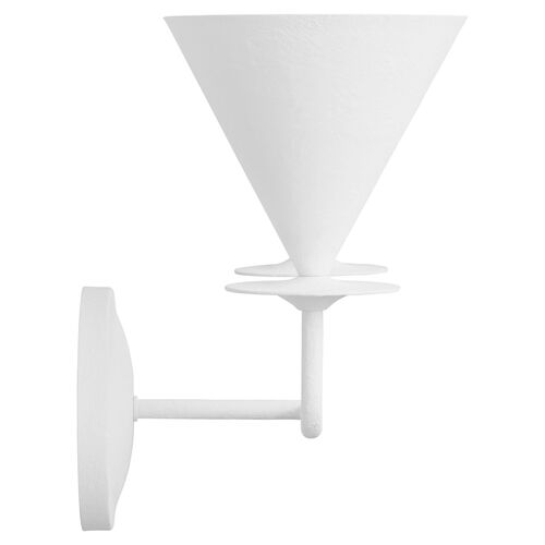 Cornet Double Wall Sconce, Cast Plaster 3 Cornet Double Wall Sconce, Cast Plaster