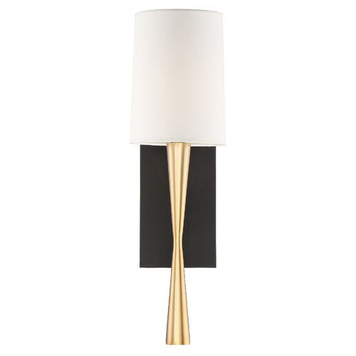 Trenton 1-Light Wall Mount, Aged Brass/Black Forged 1 Trenton 1-Light Wall Mount, Aged Brass/Black Forged