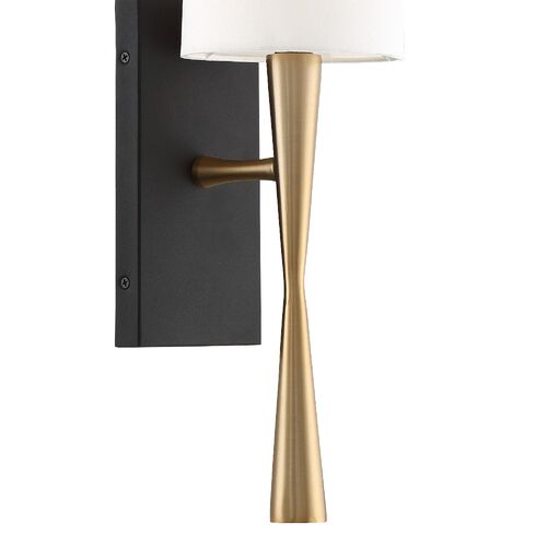 Trenton 1-Light Wall Mount, Aged Brass/Black Forged 3 Trenton 1-Light Wall Mount, Aged Brass/Black Forged