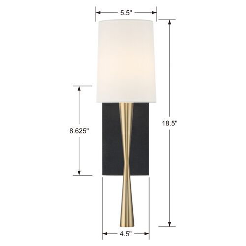 Trenton 1-Light Wall Mount, Aged Brass/Black Forged 5 Trenton 1-Light Wall Mount, Aged Brass/Black Forged