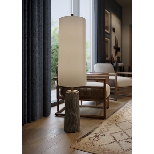 Thane Ceramic Floor Lamp, Meditation Grey/Natural Linen 14 Thane Ceramic Floor Lamp, Meditation Grey/Natural Linen