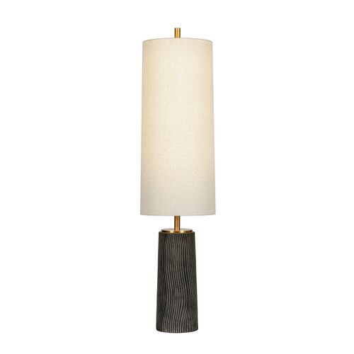 Thane Ceramic Floor Lamp, Meditation Grey/Natural Linen 2 Thane Ceramic Floor Lamp, Meditation Grey/Natural Linen