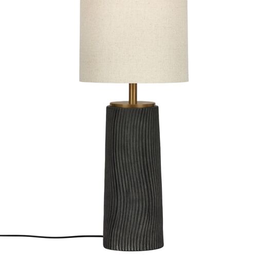 Thane Ceramic Floor Lamp, Meditation Grey/Natural Linen 4 Thane Ceramic Floor Lamp, Meditation Grey/Natural Linen