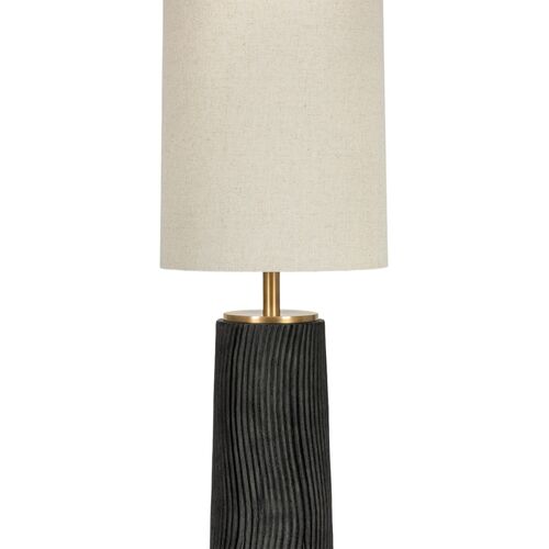 Thane Ceramic Floor Lamp, Meditation Grey/Natural Linen 5 Thane Ceramic Floor Lamp, Meditation Grey/Natural Linen