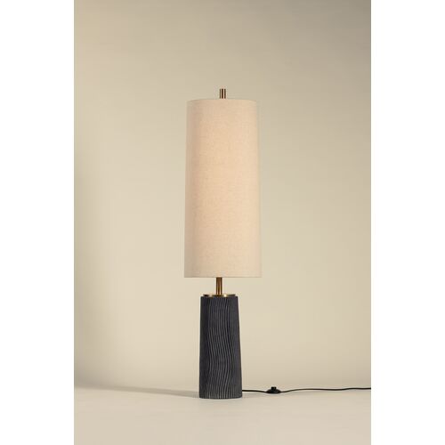 Thane Ceramic Floor Lamp, Meditation Grey/Natural Linen 8 Thane Ceramic Floor Lamp, Meditation Grey/Natural Linen