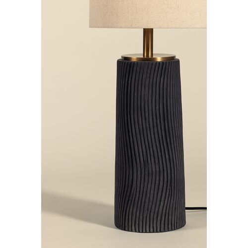 Thane Ceramic Floor Lamp, Meditation Grey/Natural Linen 9 Thane Ceramic Floor Lamp, Meditation Grey/Natural Linen