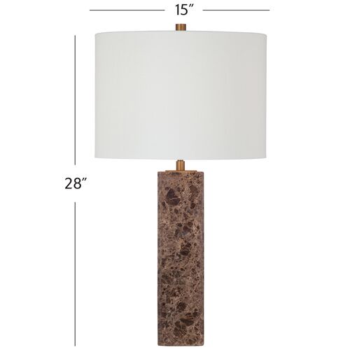 Hampton Marble Table Lamp, Brown 4 Hampton Marble Table Lamp, Brown