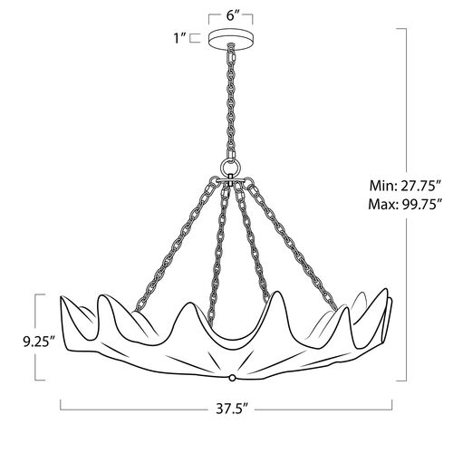 Clam Chandelier, White 7 Clam Chandelier, White