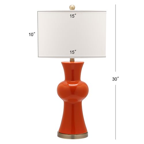 S/2 Nina Column Table Lamps, Orange 5 S/2 Nina Column Table Lamps, Orange