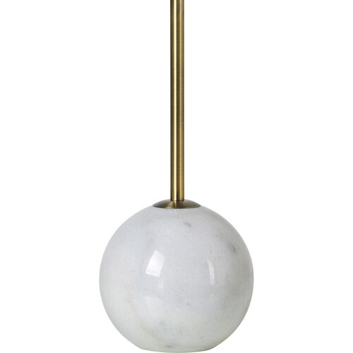 S/2 Zovian Marble Table Lamps, White/Brass 3 S/2 Zovian Marble Table Lamps, White/Brass