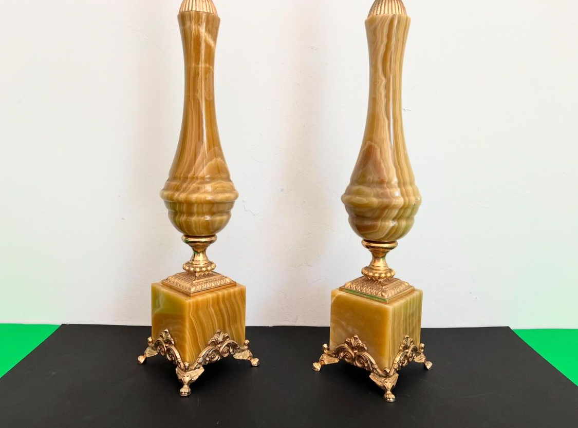 1950s Italian Onyx Lamps, Pair 11 1950s Italian Onyx Lamps, Pair