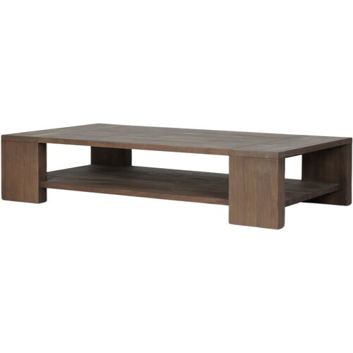 Joan Outdoor Teak Coffee Table, Stained Heritage Brown 1 Joan Outdoor Teak Coffee Table, Stained Heritage Brown