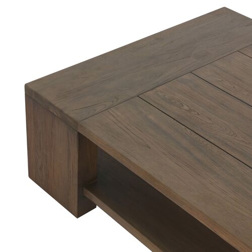 Joan Outdoor Teak Coffee Table, Stained Heritage Brown 10 Joan Outdoor Teak Coffee Table, Stained Heritage Brown