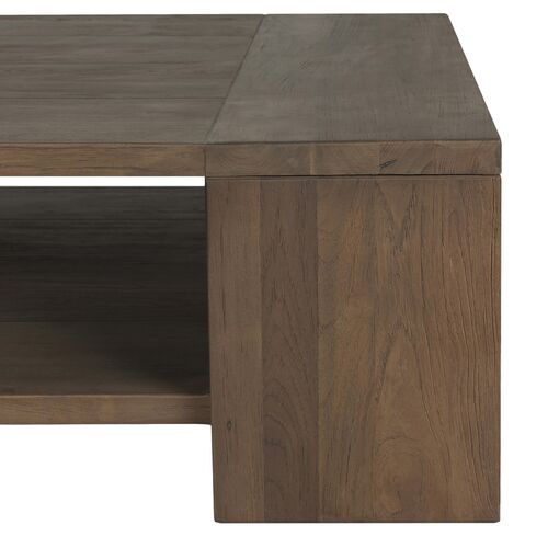 Joan Outdoor Teak Coffee Table, Stained Heritage Brown 9 Joan Outdoor Teak Coffee Table, Stained Heritage Brown