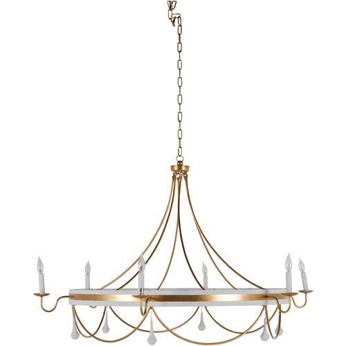 Jean Chandelier, Vintage Gold/Plaster White 1 Jean Chandelier, Vintage Gold/Plaster White