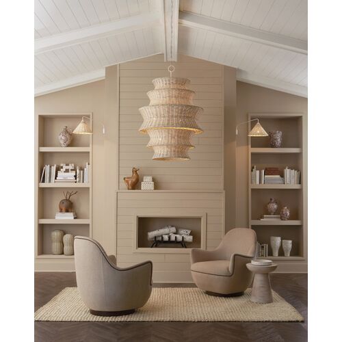 Basket Swing Arm Wall Sconce, Bleached Gesso White 6 Basket Swing Arm Wall Sconce, Bleached Gesso White