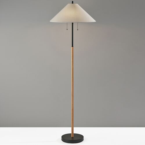 Colton Floor Lamp, Black/Natural 2 Colton Floor Lamp, Black/Natural