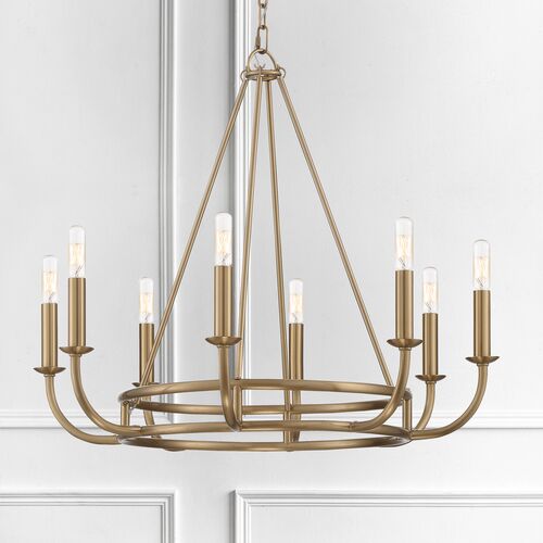 Bailey 8-Light Chandelier, Aged Brass 2 Bailey 8-Light Chandelier, Aged Brass