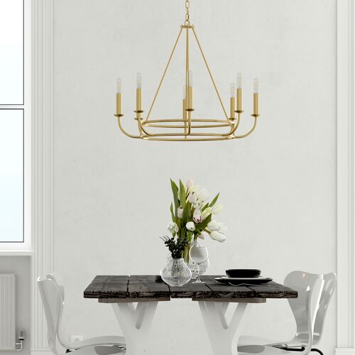 Bailey 8-Light Chandelier, Aged Brass 8 Bailey 8-Light Chandelier, Aged Brass