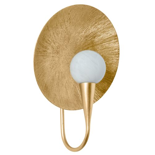 Ahmad Wall Sconce, Vintage Gold Leaf/Cloud 1 Ahmad Wall Sconce, Vintage Gold Leaf/Cloud