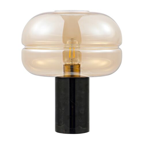 Elowyn 14" Table Lamp, Amber/Black Marble 3 Elowyn 14" Table Lamp, Amber/Black Marble